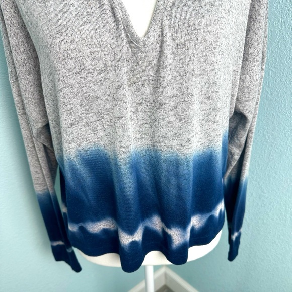 Roxy Sweatshirt Sm Staying True Sweatshirt Gray Blue Stretchy Dip-Dyed - Picture 8 of 13